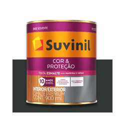 SUVINIL ESMALTE COR E PROTEÇÃO FOSCO PRETO 900ML - Baratão das Tintas 