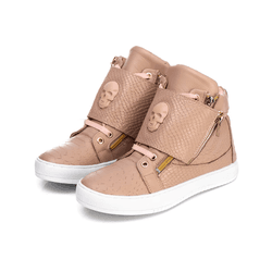 Tenis Sneaker Bawmi Cano Alto Feminino Rose com Ca... - BAWMI