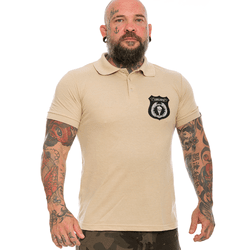 Camiseta Gola Polo Bege Vigilante - POL-044-BEGE - b2b-team6.com.br