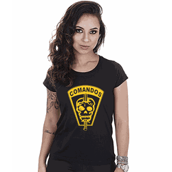 Camiseta Baby Look Militar Comandos Faca na Caveir... - b2b-team6.com.br