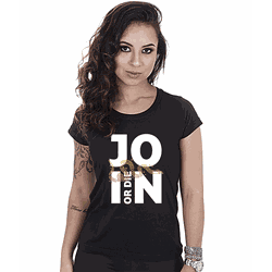 Camiseta Baby Look JOIN OR DIE T6 Secret Box - RFM... - b2b-team6.com.br