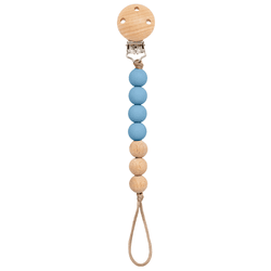 PRENDEDOR DE CHUPETA SILICONE E BAMBU AZUL - 15645 - BEDOT