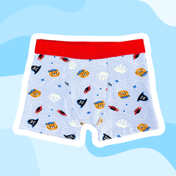 CUECA INFANTIL - PIRATA AZUL BEBÊ - 557 - Bella Mini