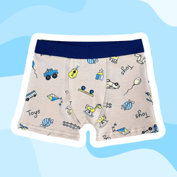 CUECA INFANTIL - TOYS CINZA CLARO - 557 - Bella Mini