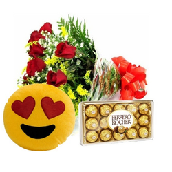 Kit Com Buque Apaixonado e Ferrero - 789369 - Bellas Cestas Online Salvador