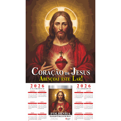  Folhinha Sagrado Coração de Jesus 2026 - 32976 - Betânia Loja Catolica 