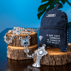 Terço Carlo Acutis Santidade Cristal com Mochila - 33303 - Betânia Loja Catolica 
