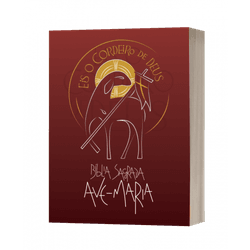 Bíblia Sagrada Ave-Maria - Eis o Cordeiro de Deus - Vermelha - 29517 - Betânia Loja Catolica 