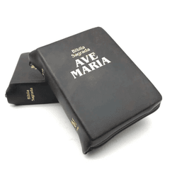 Bíblia Ave Maria - Zíper BOLSO Marrom - 17 - Betânia Loja Católica 