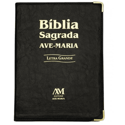 Bíblia Letra Grande Ave Maria Capa Preta - 7456 - Betânia Loja Católica 