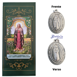 Medalha com Folheto- Nossa das Lágrimas /Jesus Manietado - 29866 - Betânia Loja Católica 