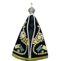 Imagem Resina - Nossa Senhora Aparecida 20 cm - Manto Tecido Bordado - 23450 - Betânia Loja Católica 