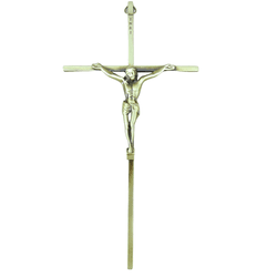 Crucifixo de Parede Metal 13x25 - 29461 - Betânia Loja Católica 