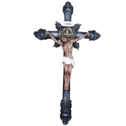 Crucifixo Resina -Medalha São Bento - 40 cm - 28212 - Betânia Loja Catolica 