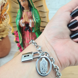 Pulseira Cadeia Consagração Nossa Senhora Guadalupe- Inox - 30042 - Betânia Loja Católica 