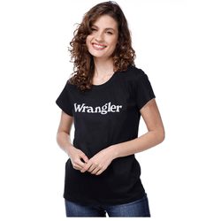 CAMISETA FEMININA PRETA WRANGLER - WF5502 - BHCOUNTRY