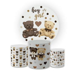 Kit Capas Painel + Trio Cilindros Ursinhos Chá Rev... - Loja | Bibi Painéis