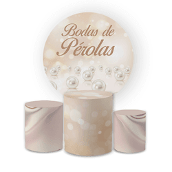 Kit Capa Painel Redondo + Cilindros Tema Bodas de ... - Loja | Bibi Painéis
