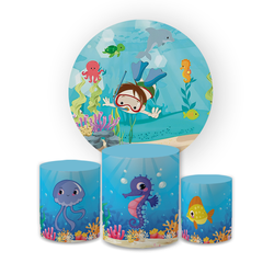 Kit Capas Painel + Trio Cilindros Tema No Fundo Do... - Loja | Bibi Painéis