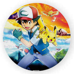 Capa Painel Redondo 1,5 x 1,5 Tema Pokemom Pikachu... - Loja | Bibi Painéis