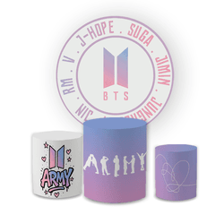 Kit Capas Painel + Trio Cilindros Tema BTS Decoraç... - Loja | Bibi Painéis
