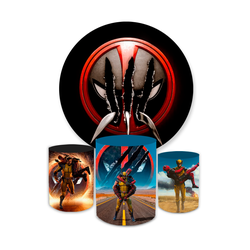 Kit Capa Painel + Trio Cilindros Deadpool - Loja | Bibi Painéis