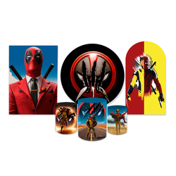 Kit Casadinho + Painel Romano Tema Deadpool - Loja | Bibi Painéis