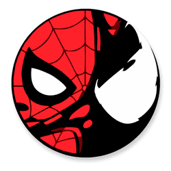 Capa Painel Redondo Venom Vermelho e Preto - Loja | Bibi Painéis