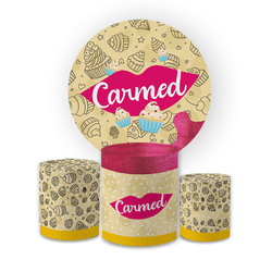 Kit Capa Painel Redondo + Trio Cilindros Decoração... - Loja | Bibi Painéis
