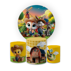 Kit Capa Painel Redondo + Trio Cilindros Decoração... - Loja | Bibi Painéis