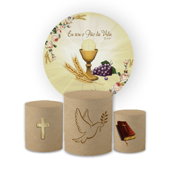 Kit Capa Painel Redondo + Trio Cilindros Decoração... - Loja | Bibi Painéis