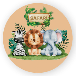 Capa Painel Redondo Safari Leão Milesimo - Loja | Bibi Painéis