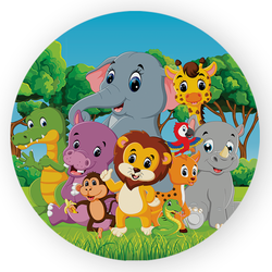 Capa Painel Redondo Safari Leão Milesimo - Loja | Bibi Painéis