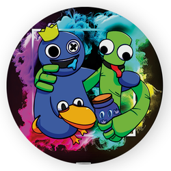 Painel Redondo Decorativo Rainbow Friends - Loja | Bibi Painéis