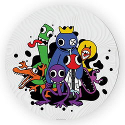 Painel Redondo Decorativo Rainbow Friends - Loja | Bibi Painéis
