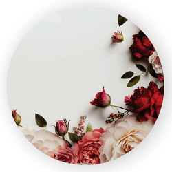 Painel Redondo Decorativo Rosas - Loja | Bibi Painéis