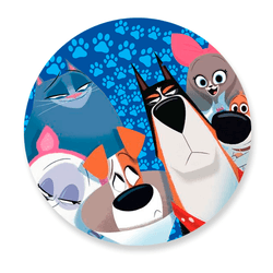 Capa Painel Redondo Decorativo Tema Cão e Gato Dec... - Loja | Bibi Painéis