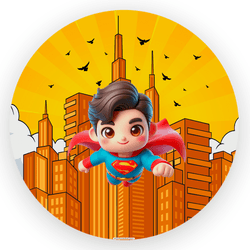Capa Painel Redondo Decorativo Super Herois Cute - Loja | Bibi Painéis