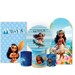 Kit Capa Painel Completo Decoração Festa Tema Moan... - Loja | Bibi Painéis