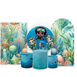 Kit Capa Painel Completo Decoração Festa Tema Fund... - Loja | Bibi Painéis