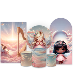 Kit Capa Painel Completo Decorativo Festa Tema Anj... - Loja | Bibi Painéis