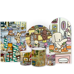 Kit Capa Painel Completo Decoração Festa Tema Bobb... - Loja | Bibi Painéis