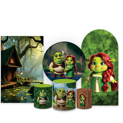 Kit Capa Painel Completo Decoração Festa Tema Shre... - Loja | Bibi Painéis