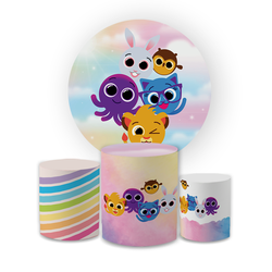 Kit Capa Painel Redondo + Trio Cilindros Decoração... - Loja | Bibi Painéis