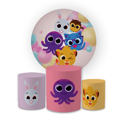 Kit Capa Painel Redondo + Trio Cilindros Decoração... - Loja | Bibi Painéis