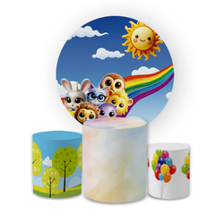 Kit Capa Painel Redondo + Trio Cilindros Decoração... - Loja | Bibi Painéis