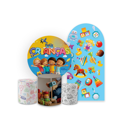 Kit Capa Painel Redondo + Trio Cilindros Decoração... - Loja | Bibi Painéis