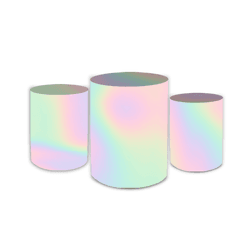 Trio Cilindros Capas Coloridos Arco Iris Decoração... - Loja | Bibi Painéis
