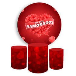 Kit Painel + Capas Cilindros Comemoração Namorados... - Loja | Bibi Painéis