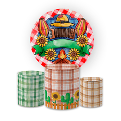 Kit Capa Painel Redondo + Trio Cilindros Decoração... - Loja | Bibi Painéis